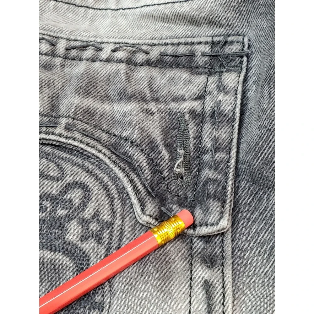 Laguna Beach Jeans Co Men Jeans 32X32 Gray Denim Y2K Embroidered Skull 30